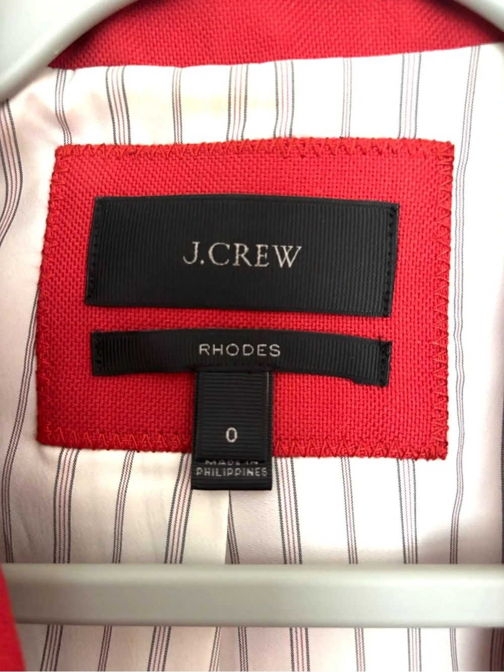 J. Crew Rhodes Red Blazer-Hot Pink Trim and Gold Button Detail Woman’s Size 0